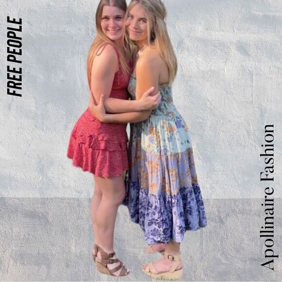 FREE PEOPLE BUBBLES ONLY CONVERTIBLE SKIRT DRESS NEW VARIOUS SIZES BLUE … - Picture 8 of 8